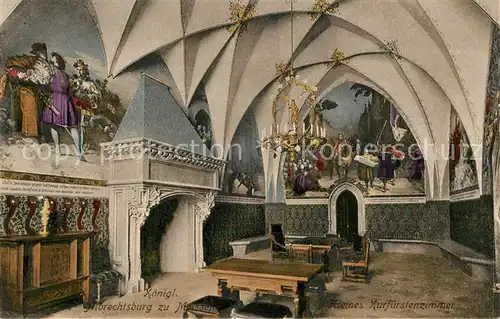 AK / Ansichtskarte Meissen_Elbe_Sachsen Koenigliche Albrechtsburg Kleines Kurfruestenzimmer Wandgemaelde Meissen_Elbe_Sachsen