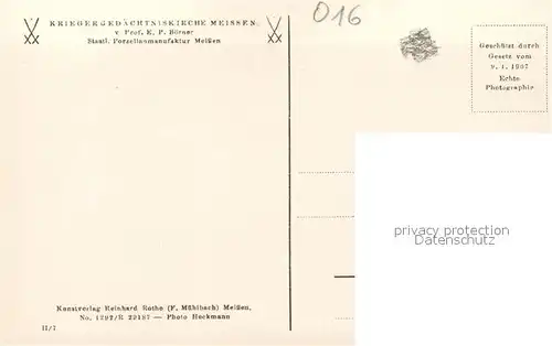 AK / Ansichtskarte Meissen_Elbe_Sachsen Kriegergedaechtniskirche Innenansicht Kanzel Meissen_Elbe_Sachsen