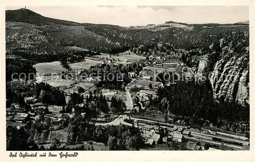 AK / Ansichtskarte Oybin Blick vom Toepfer nach dem Hochwald und Hain Oybintal Zittauer Gebirge Oybin