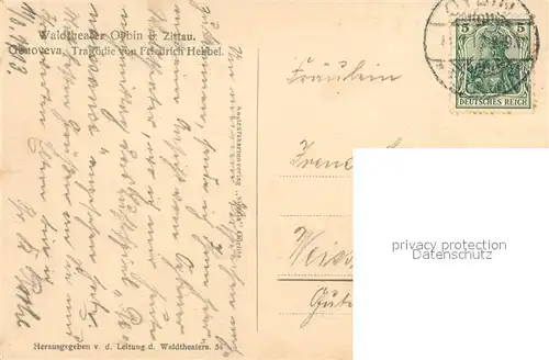 AK / Ansichtskarte Oybin Waldtheater Genoveva Tragoedie von Friedrich Hebbel Oybin