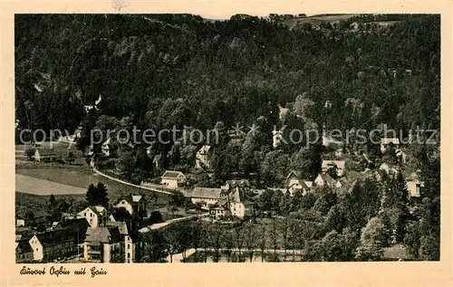 AK / Ansichtskarte Oybin Talblick mit OT Hain Zittauer Gebirge Oybin