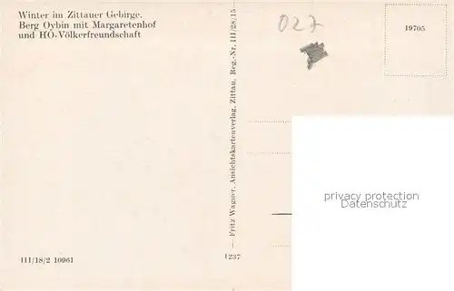 AK / Ansichtskarte Oybin Winterlandschaft mit Berg Oybin Margaretenhof HO Voelkerfreundschaft Zittauer Gebirge Oybin
