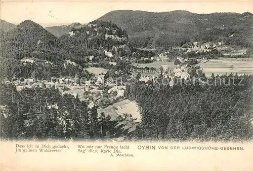 AK / Ansichtskarte Oybin Panorama Blick von der Ludwigshoehe Berg Oybin Zittauer Gebirge Oybin