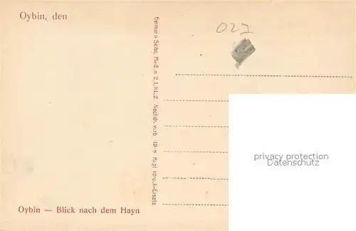 AK / Ansichtskarte Oybin Panorama Blick nach dem Hayn Zittauer Gebirge Oybin