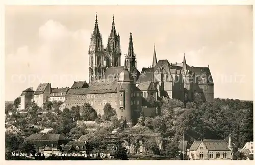 AK / Ansichtskarte Meissen_Elbe_Sachsen Albrechtsburg mit Dom Meissen_Elbe_Sachsen