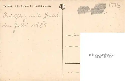 AK / Ansichtskarte Meissen_Elbe_Sachsen Partie an der Elbe Albrechtsburg bei Nachtstimmung Meissen_Elbe_Sachsen