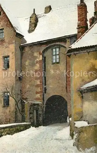 AK / Ansichtskarte Meissen_Elbe_Sachsen Burglehntor von der Freiheit im Schnee Photochromie Meissen_Elbe_Sachsen