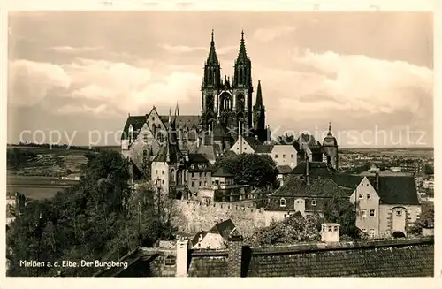 AK / Ansichtskarte Meissen_Elbe_Sachsen Burgberg Schloss Albrechtsburg mit Dom Meissen_Elbe_Sachsen