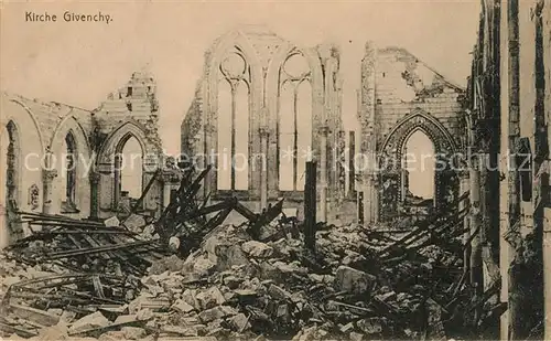 AK / Ansichtskarte Givenchy les la Bassee Kirche Ruinen Truemmer 1. Weltkrieg Givenchy les la Bassee