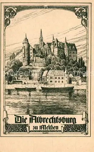 AK / Ansichtskarte Meissen_Elbe_Sachsen Serie Deutsche Burgen Nr. 184 Die Albrechtsburg Kuenstlerkarte Meissen_Elbe_Sachsen