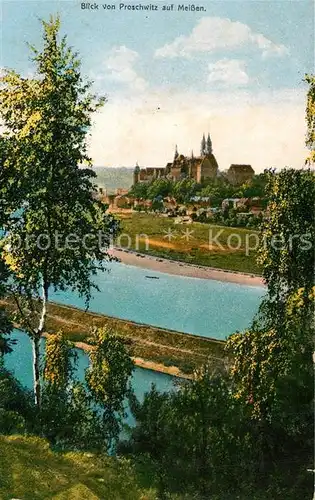 AK / Ansichtskarte Meissen_Elbe_Sachsen Panorama Blick von Proschwitz 1000Jahre Meissen 929   1929 Meissen_Elbe_Sachsen