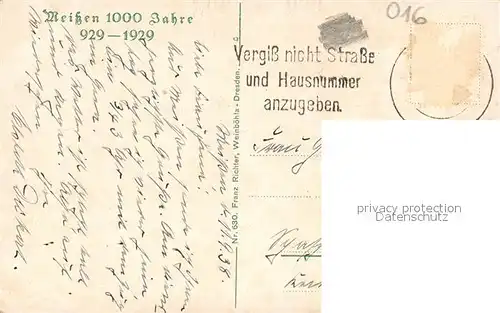 AK / Ansichtskarte Meissen_Elbe_Sachsen Panorama Blick von Proschwitz 1000Jahre Meissen 929   1929 Meissen_Elbe_Sachsen