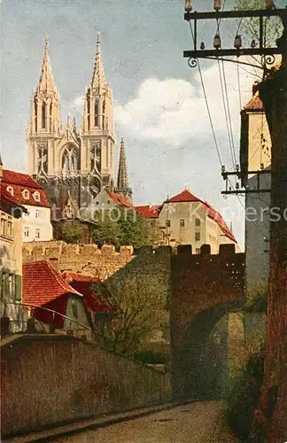 AK / Ansichtskarte Meissen_Elbe_Sachsen Hohlweg mit Blick zum Dom Meissen_Elbe_Sachsen