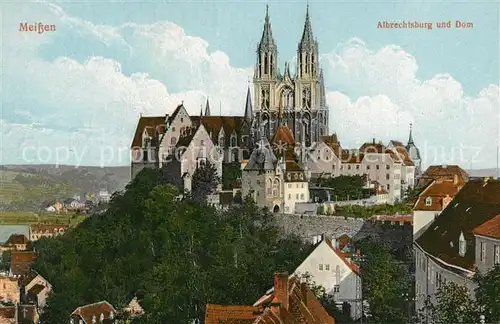AK / Ansichtskarte Meissen_Elbe_Sachsen Albrechtsburg und Dom Meissen_Elbe_Sachsen