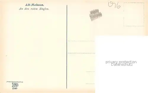 AK / Ansichtskarte Alt_Meissen_Elbe Motiv An den roten Stufen Stadtmauer Photochromie Alt_Meissen_Elbe