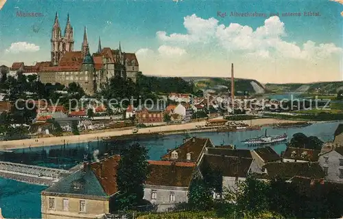 AK / Ansichtskarte Meissen_Elbe_Sachsen Panorama Koenigliche Albrechtsburg und unteres Elbtal Meissen_Elbe_Sachsen