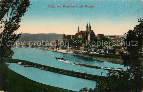 AK / Ansichtskarte Meissen_Elbe_Sachsen Panorama Blick von Proschwitz Meissen_Elbe_Sachsen