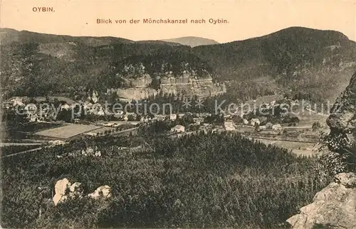 AK / Ansichtskarte Oybin Panorama Blick von der Moenchskanzel Berg Oybin Zittauer Gebirge Oybin