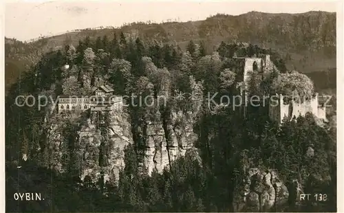 AK / Ansichtskarte Oybin Panorama Bergrestaurant Klosterruine Zittauer Gebirge Oybin