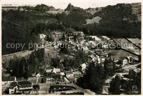 AK / Ansichtskarte Oybin Panorama Blick vom Berg Oybin nach dem Scharfenstein Zittauer Gebirge Oybin