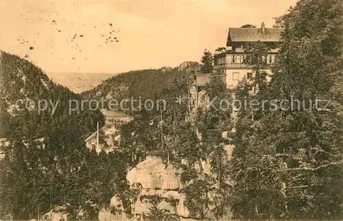 AK / Ansichtskarte Oybin Blick nach dem Bergrestaurant Zittauer Gebirge Oybin