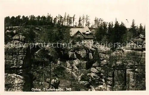 AK / Ansichtskarte Oybin Toepferbaude Felsen Zittauer Gebirge Oybin