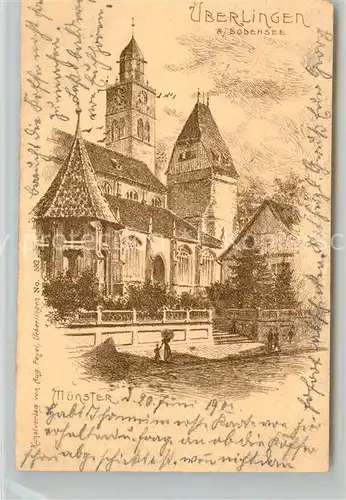 AK / Ansichtskarte ueberlingen_Bodensee Muenster Kuenstlerkarte ueberlingen Bodensee