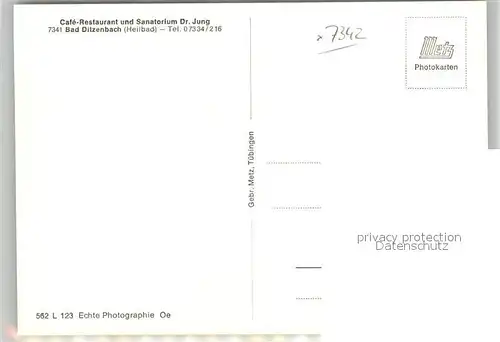 AK / Ansichtskarte Bad_Ditzenbach Cafe Restaurant Sanatorium Jung Bad_Ditzenbach