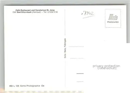 AK / Ansichtskarte Bad_Ditzenbach Cafe Restaurant Sanatorium Jung Bad_Ditzenbach