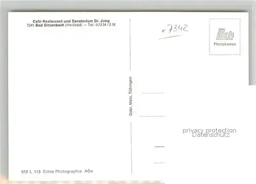 AK / Ansichtskarte Bad_Ditzenbach Cafe Restaurant Sanatorium Jung Bad_Ditzenbach