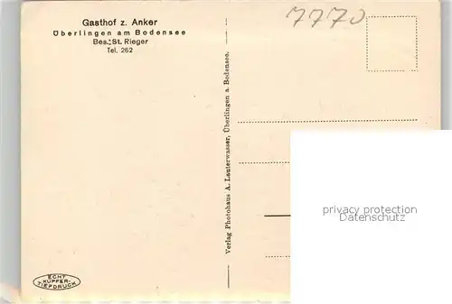 AK / Ansichtskarte ueberlingen_Bodensee Gasthof zum Anker Speisesaal ueberlingen Bodensee