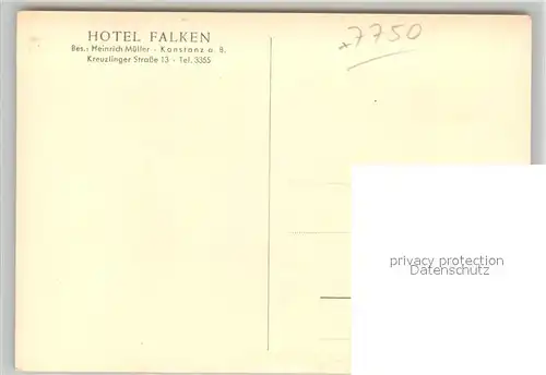 AK / Ansichtskarte Konstanz_Bodensee Hotel Falken Konstanz_Bodensee