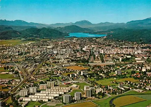 AK / Ansichtskarte Klagenfurt_Woerthersee Fliegeraufnahme Klagenfurt_Woerthersee