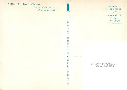 AK / Ansichtskarte Raciborz Rynek Glowny Raciborz