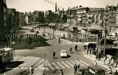 AK / Ansichtskarte Amsterdam_Niederlande Muntplein met Rokin Amsterdam_Niederlande