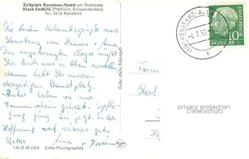 AK / Ansichtskarte Staad_Konstanz Zeltplatz  Staad_Konstanz