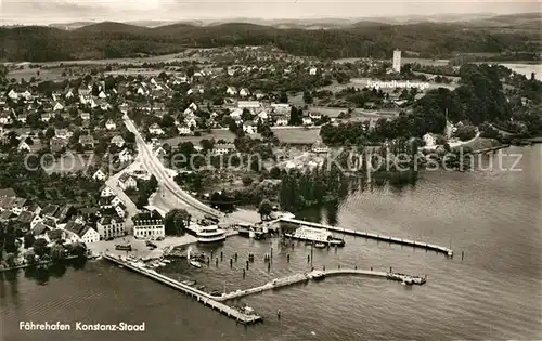 AK / Ansichtskarte Staad_Konstanz Faehrehafen Fliegeraufnahme Staad_Konstanz