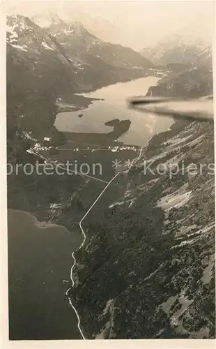 AK / Ansichtskarte Silvaplana_GR Silsersee Bergell Fliegeraufnahme Silvaplana_GR