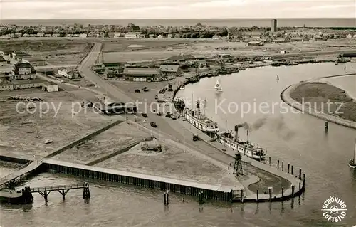 AK / Ansichtskarte Norderney_Nordseebad Hafen Fliegeraufnahme Norderney_Nordseebad