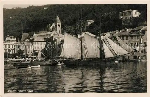 AK / Ansichtskarte Portofino_Liguria Segelschiff Portofino Liguria