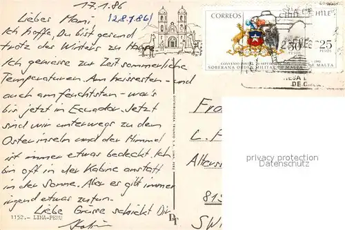 AK / Ansichtskarte Lima_Peru  Lima_Peru