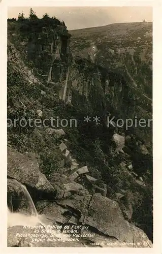 AK / Ansichtskarte Krkonose Blick von Panschfall zu den Schneegruben Krkonose