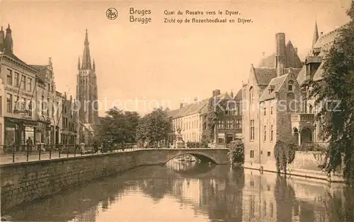 AK / Ansichtskarte Bruges_Flandre Quai du Rosaire vers le Dyver Bruges_Flandre