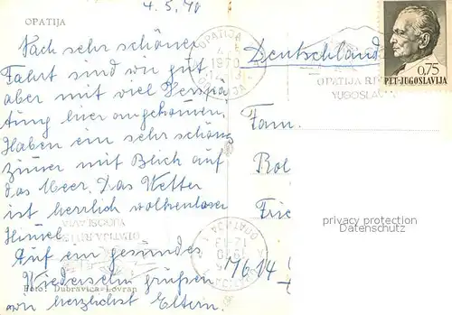 AK / Ansichtskarte Opatija_Istrien Strand  Opatija_Istrien