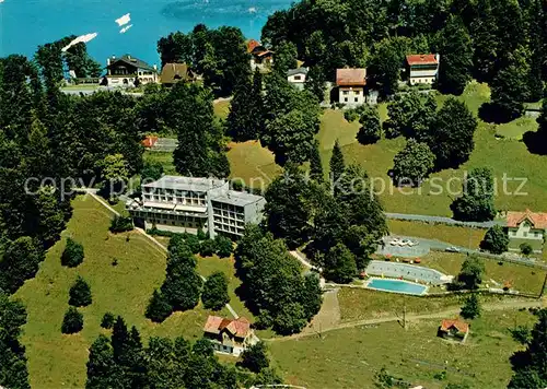 AK / Ansichtskarte Buergenstock Fliegeraufnahme Hotel Waldheim mit Schwimmbad Buergenstock