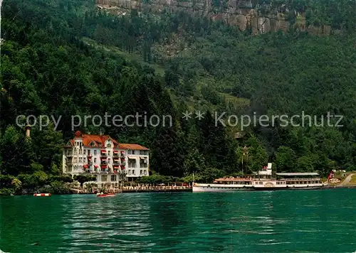 AK / Ansichtskarte Weggis_Vierwaldstaettersee Strandhotel Luetzelau Weggis_Vierwaldstaettersee