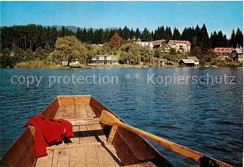 AK / Ansichtskarte Kaernten Gasthaus Pension Magdalenensee Holzboot Kaernten