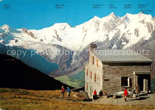 AK / Ansichtskarte Weissmieshuette mit Saas Fee Weissmieshuette
