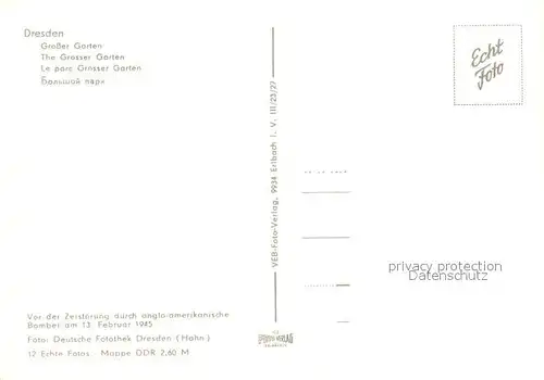 AK / Ansichtskarte Dresden Grosser Garten Fliegeraufnahme Dresden