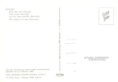 AK / Ansichtskarte Dresden Altmarkt Fliegeraufnahme Dresden